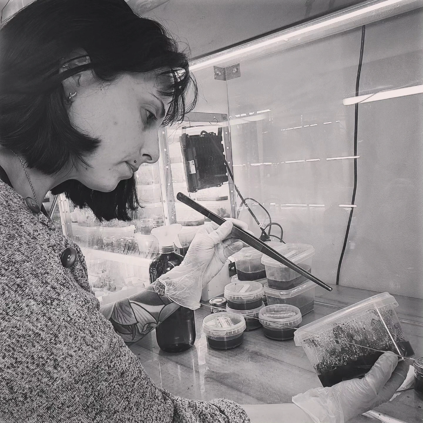 Camille in her laboratory